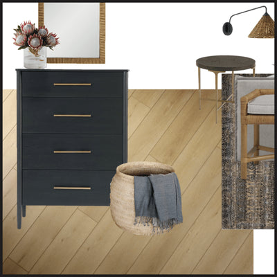 Styling Light Wood Floors for a Coastal Inspired Bedroom | Mood Board