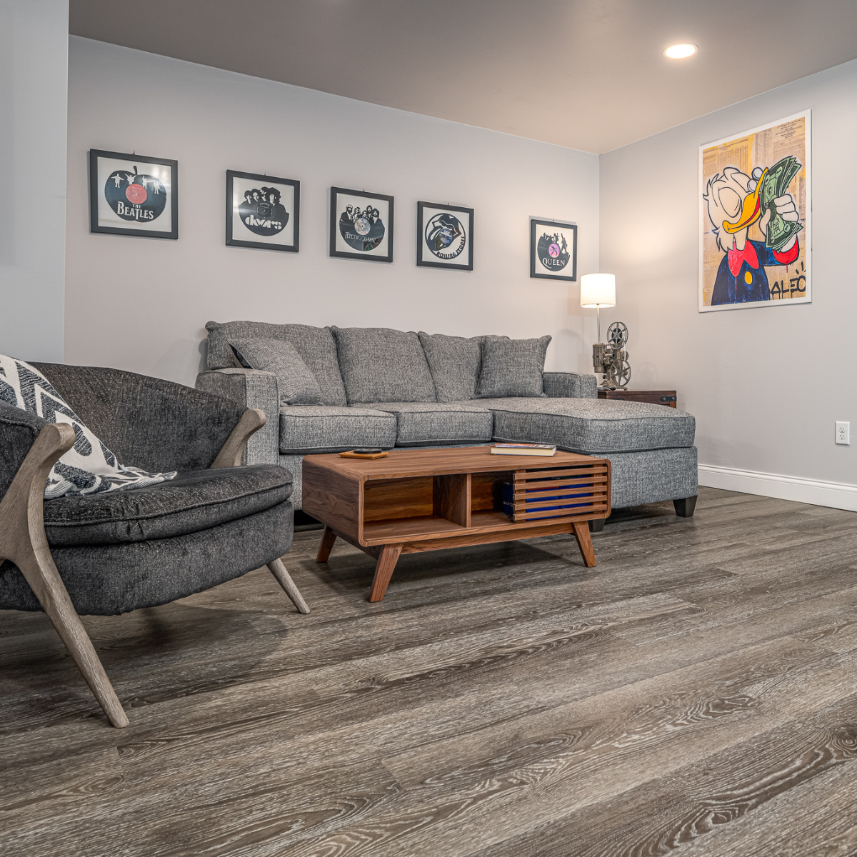 Weathered Grey and Brown Luxury Vinyl Plank Flooring | Ashford ...