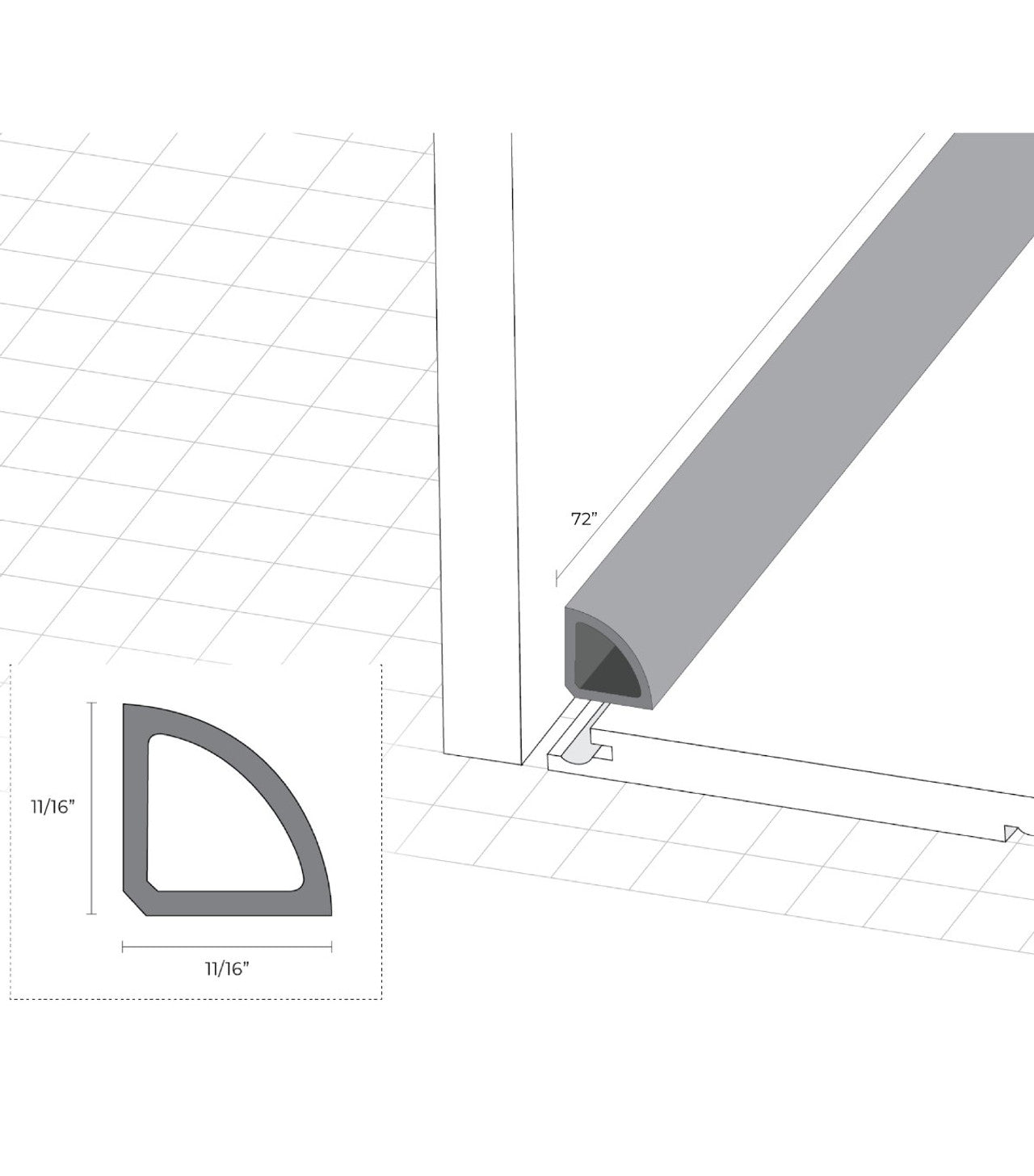 Quarter-Round Trim Piece | Modin | Flooret - Flooret